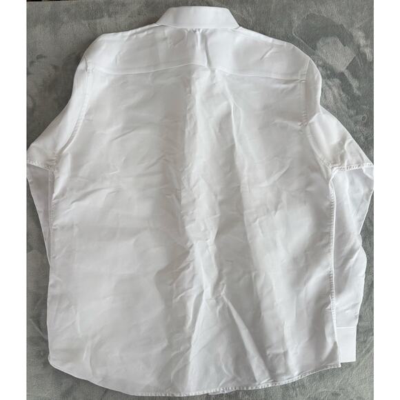 UNTUCKit Button Down Dress Shirt Mens XL White Navy Blue Elbow Patches Cotton - Picture 6 of 6